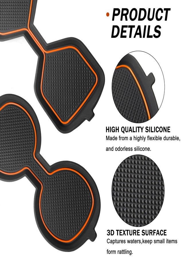 SENSHINE 3D Cup Holder Inserts for Toyota Rav4 Accessories 2025 2024 2023 2022 2021 2020 2019 Silicone Cup Coaster Mat Center Console Liner Protector Pad for Toyota Rav4 2Pcs (Orange) - Image 5
